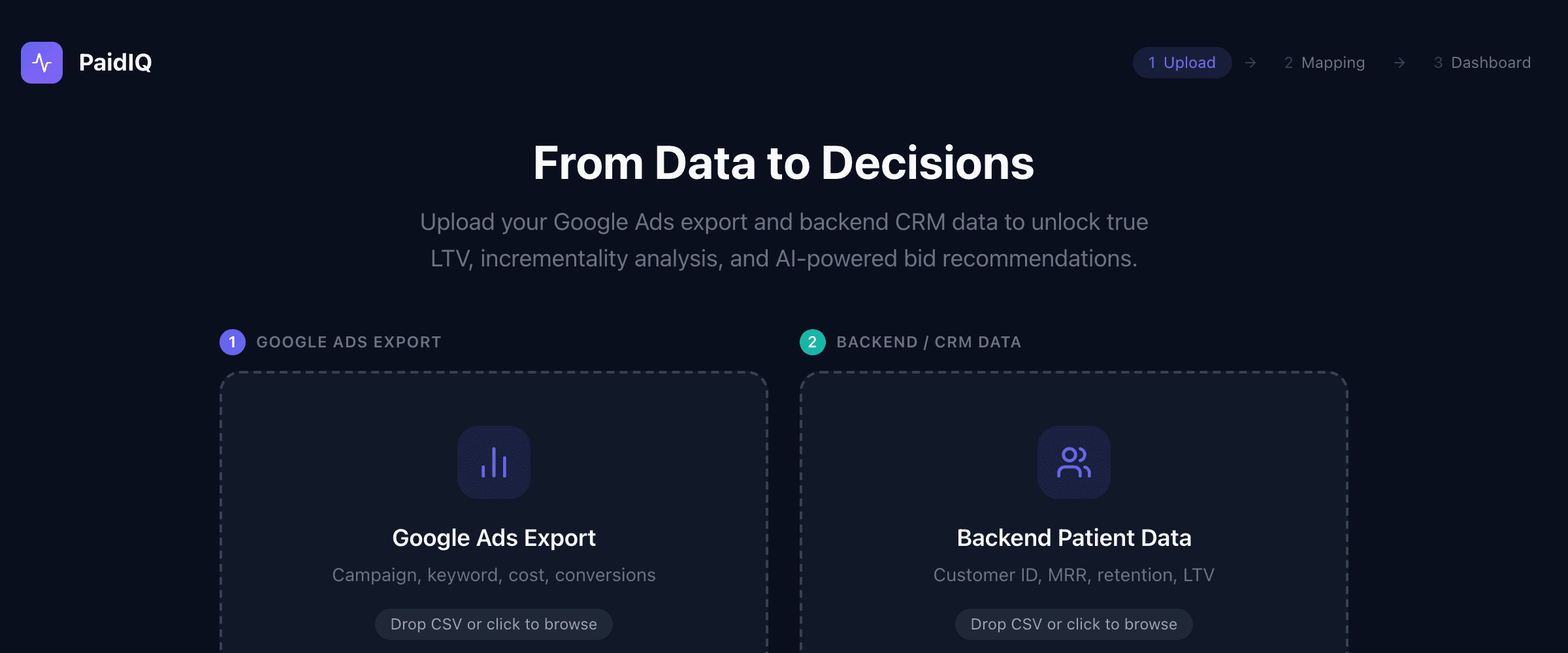 PaidIQ — spend overview